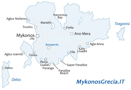 Mykonos Greece Map