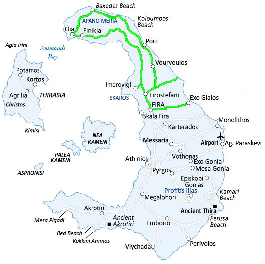 Excursions in Santorini: Itinerary Fira-Oia